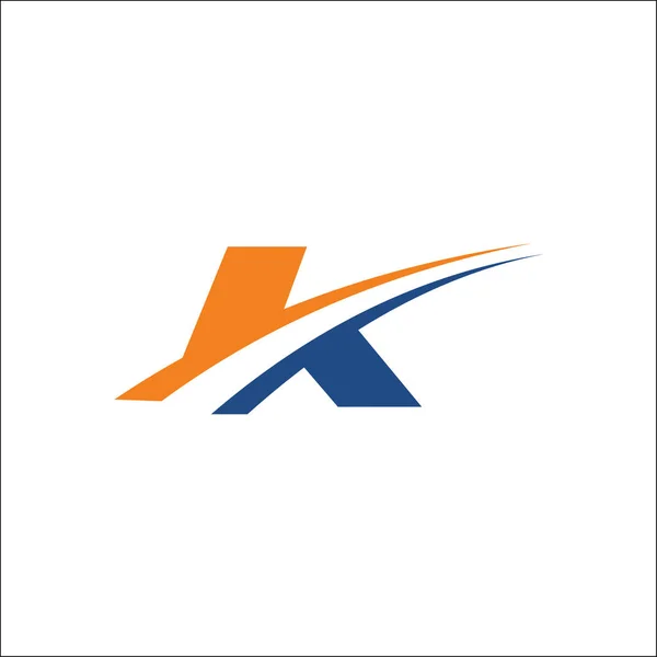 K travel initials logo vector template swoosh