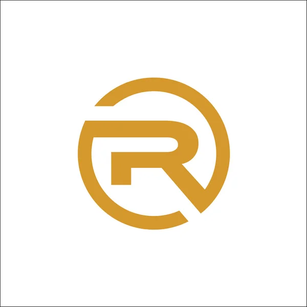 Inicjały R logo koło streszczenie szablon wektor złoto — Wektor stockowy