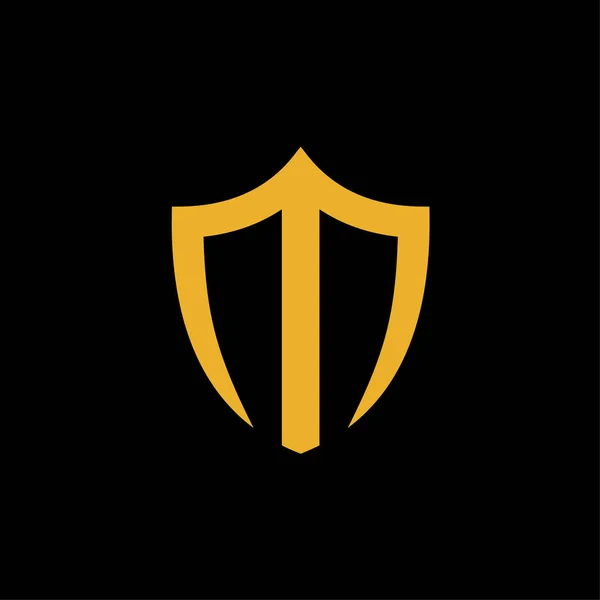 T Shield logo vector goud kleur — Stockvector