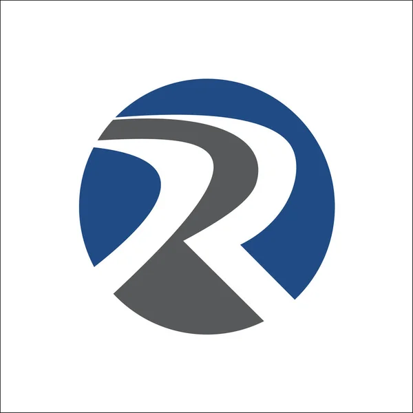 R Logo Vektor abstrakter fester Kreis — Stockvektor