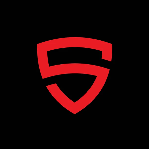 Abstracte letter S op Shield logo — Stockvector