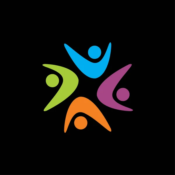 Logotipo de forma Webstar, logotipo da comunidade, logotipo humano, logotipo da caridade . — Vetor de Stock