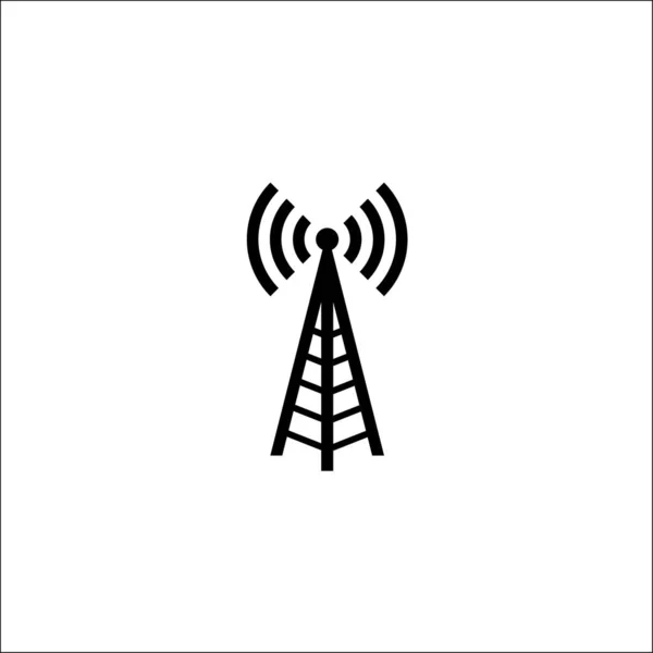 Logo Vector ilustrace bezdrátová anténa rádia. Technika a síťový signál rádiové antény. — Stockový vektor