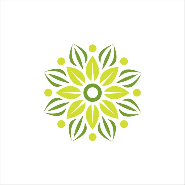 Moderne Blume Yoga Logo Vektor-Vorlage — Stockvektor
