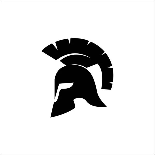 Silueta de casco espartano. Icono del casco. Casco negro. Logo del casco. Vector — Archivo Imágenes Vectoriales