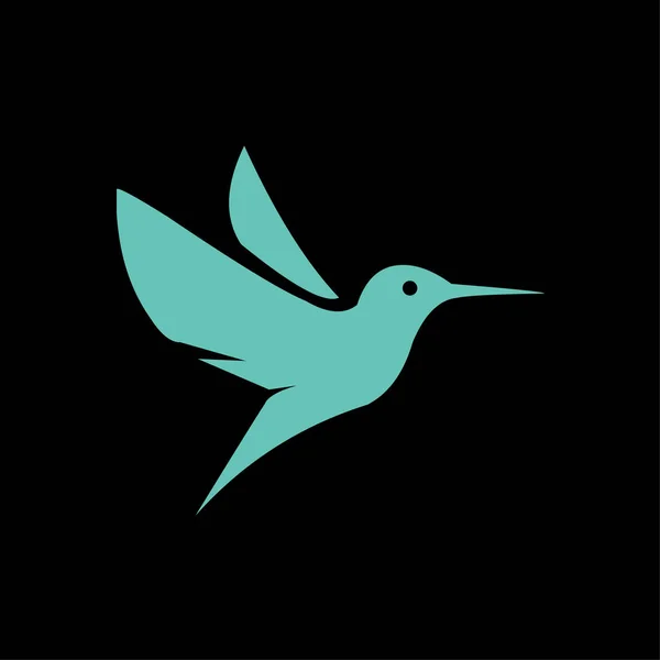 Fliegende Kolibris auf schwarzem Hintergrund Logo-Vektor — Stockvektor