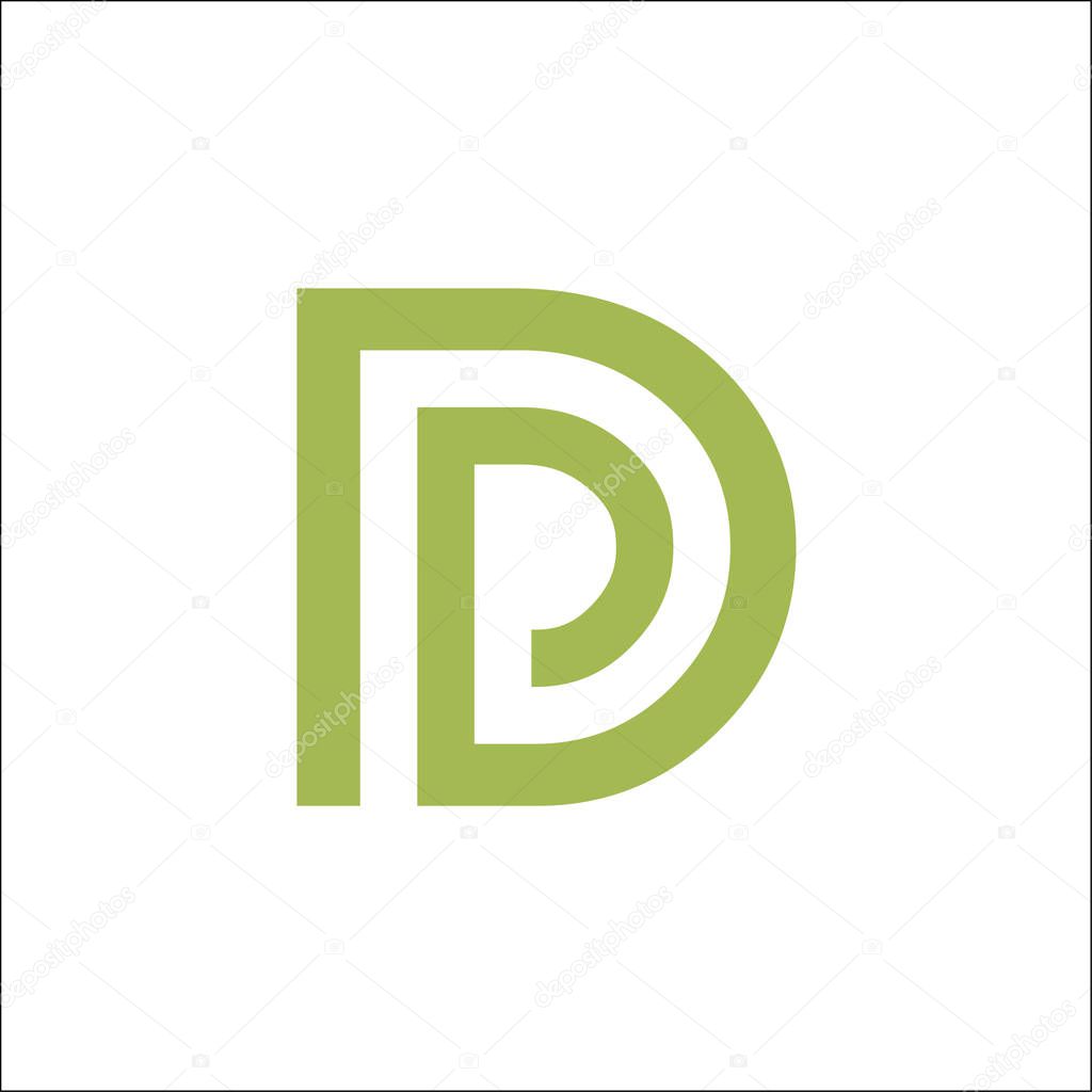 Abstract letter DP. minimal logo design template