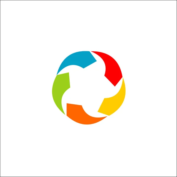 Daire renkli ok vektör logosu tasarımları — Stok Vektör