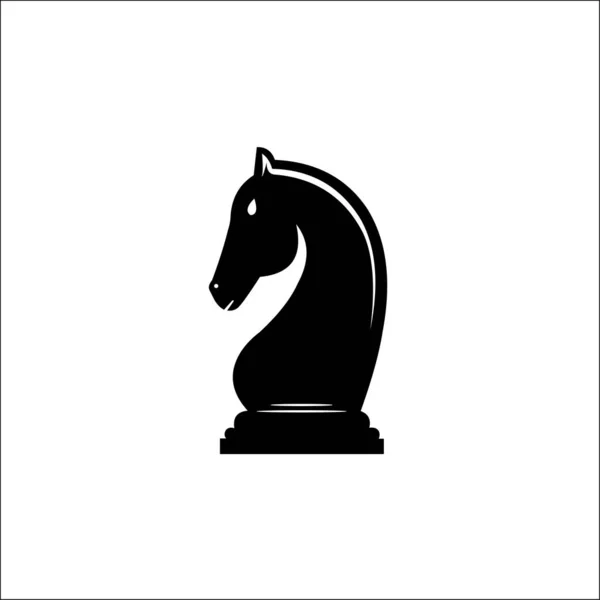 Silhouette Schach Ritter Stück Logo Vektor — Stockvektor