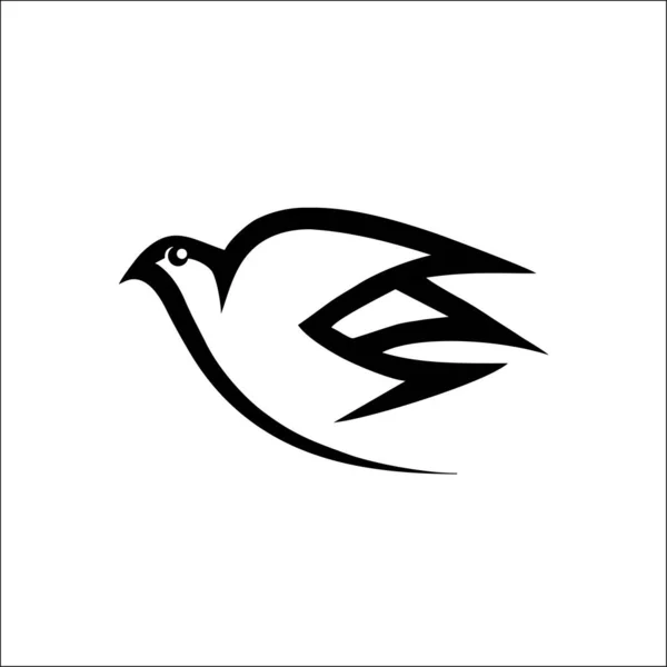 Madár logó vektor vonal monolin madár logó elvont — Stock Vector