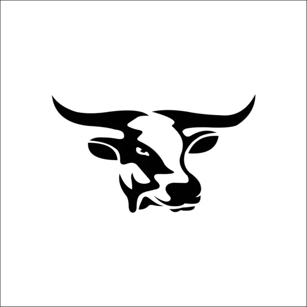 Logotipo do vetor silhueta cabeça de vaca — Vetor de Stock