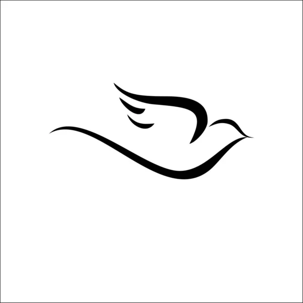 A flying swallow lines logo vector — Stock Vector
