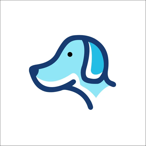 Logo głowy psa - ilustracja wektora, kontur, monolina — Wektor stockowy