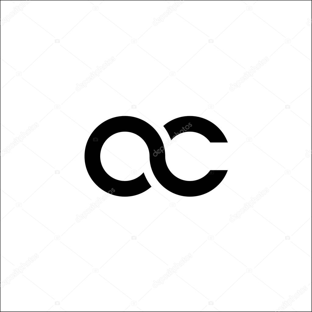 Initial letter oc linked round lowercase monogram logo vector