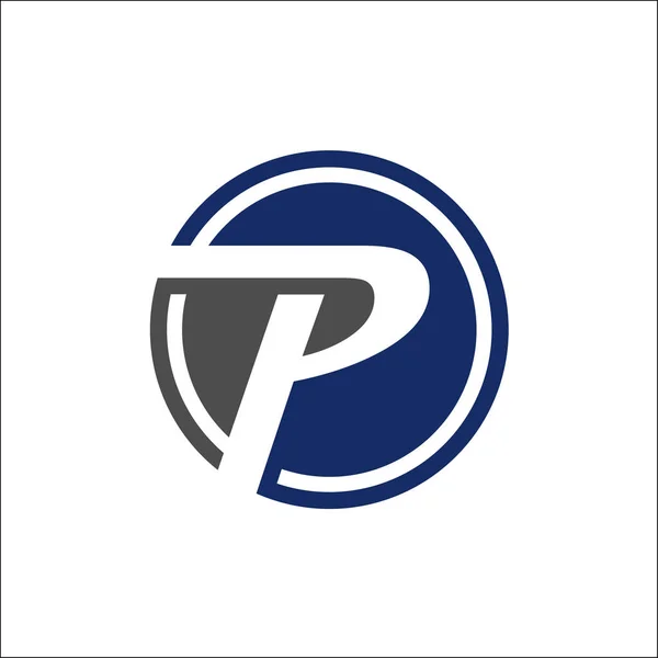 Concetto iniziale di progettazione vettoriale del logo del cerchio P — Vettoriale Stock