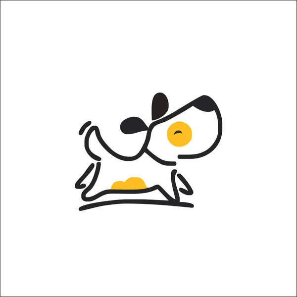 Bonito cão logotipo vetor monolina — Vetor de Stock