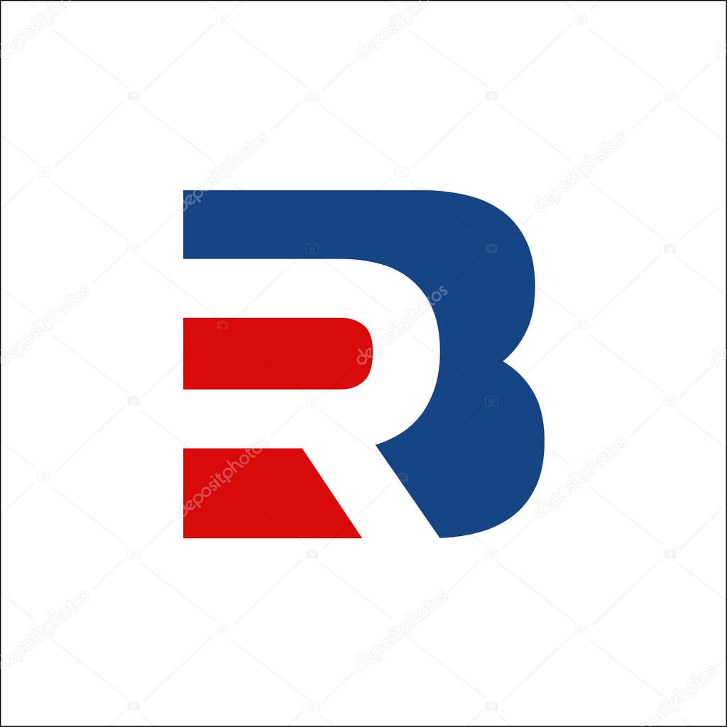 initials letter RB or BR logo vector