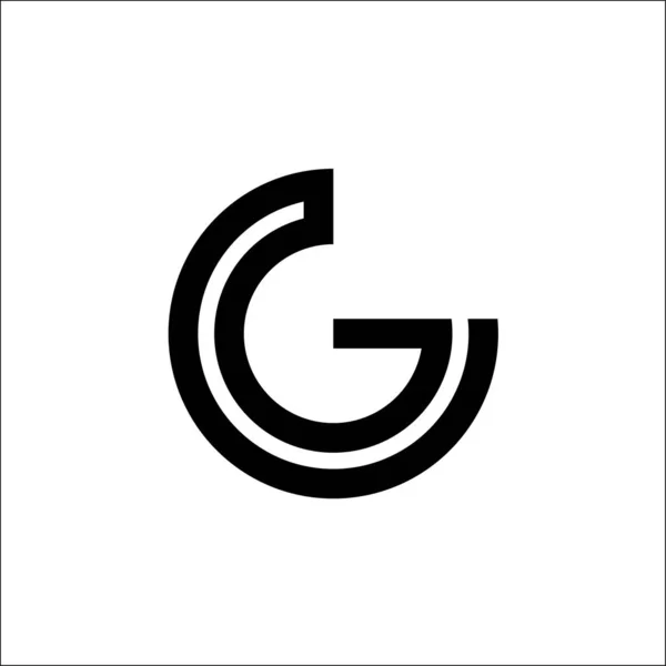 Letra inicial G mono línea Logo vector Diseño — Archivo Imágenes Vectoriales
