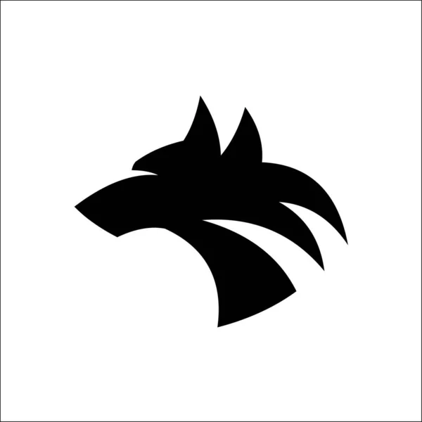 Wolf head logo vector silhouette — ストックベクタ