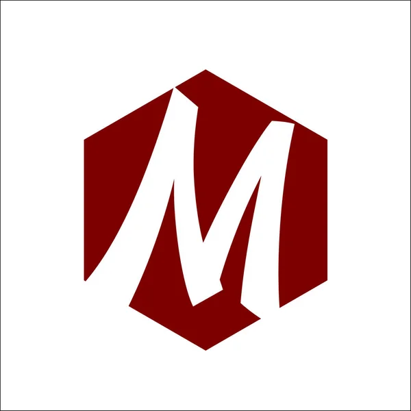 Hexágono inicial M Logo Vector —  Vetores de Stock
