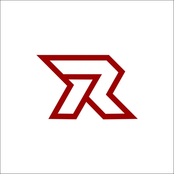 Baris mono R Ikon vektor Logo Templat - Stok Vektor