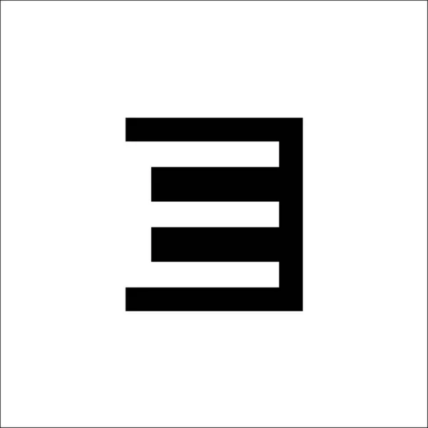 Инициалы E буква отрицательный логотип вектора пространства — стоковый вектор