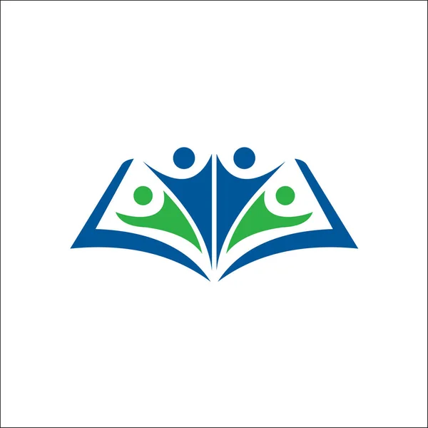 Libro humano educación logo icono vector plantilla — Archivo Imágenes Vectoriales