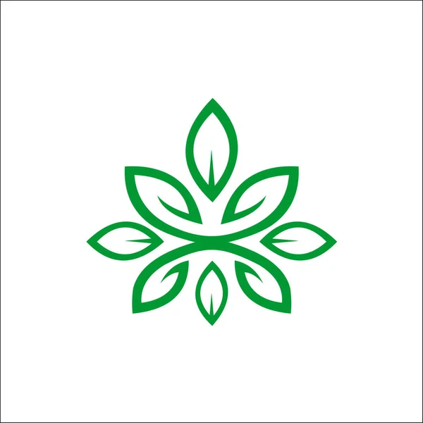 녹색 잎 생태학적 요소 벡터 아이콘 — 스톡 벡터