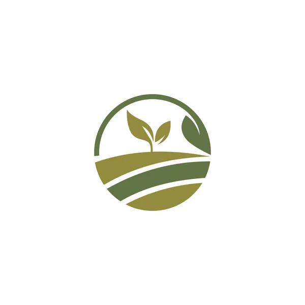 Logotipos Granja Verde Emblema Vectorial — Vector de stock