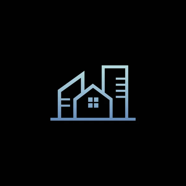 Bâtiment Résidentiel Logo Vecteur Modèle — Image vectorielle