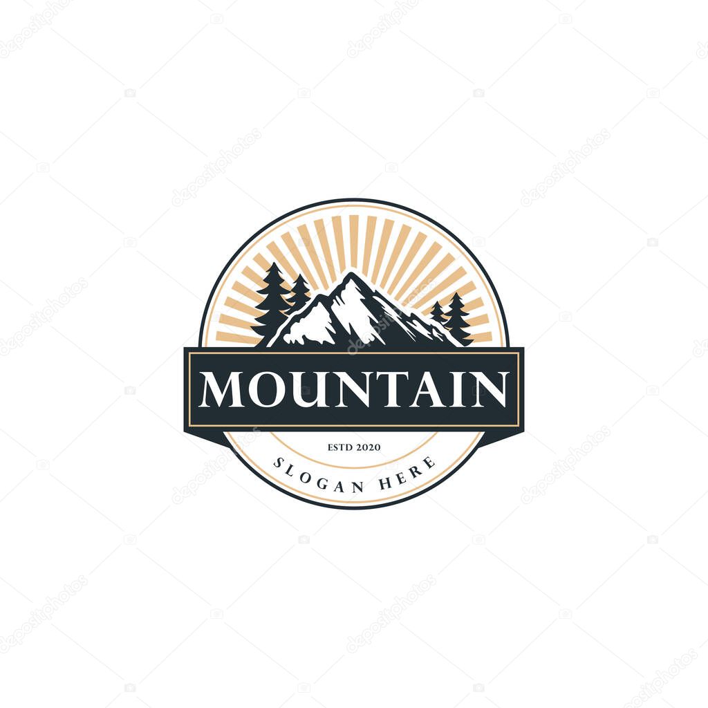 mountain logo vector design emblem