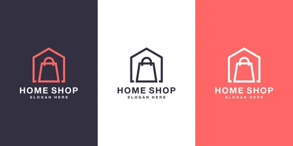 Home Shop Logo Vector Design — Vetor de Stock