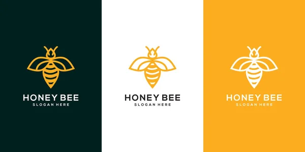 Logo Pszczoły Miodnej Wektor Zwierząt Projekt — Wektor stockowy