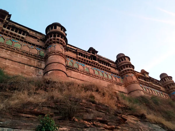 Este Palacio Man Singh Fuerte Gwalior Bajo Servicio Arqueológico India —  Fotos de Stock