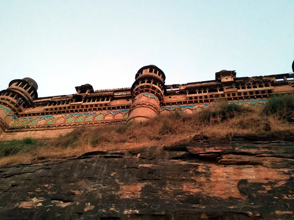 Este Palacio Man Singh Fuerte Gwalior Bajo Servicio Arqueológico India —  Fotos de Stock