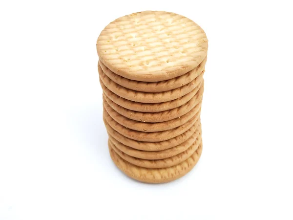 Digestive Whole Wheat Biscuits Isolated White Back Ground — Stock Photo, Image