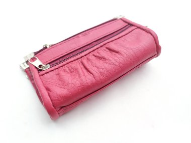 beyaz arka plan üzerinde izole pembe kadın çanta çanta çanta