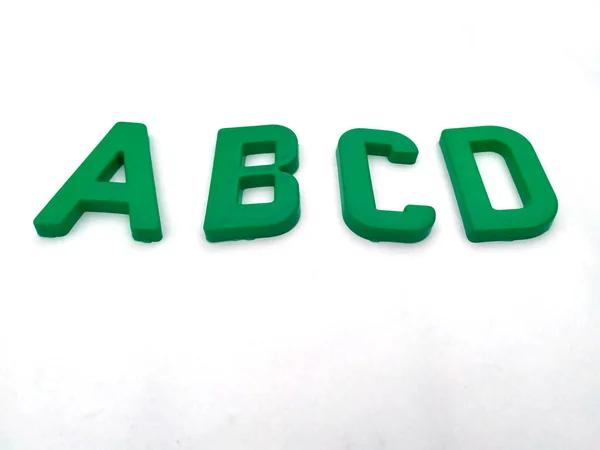 Alfabeto Letras Mayúsculas Plástico Aisladas Sobre Fondo Blanco — Foto de Stock