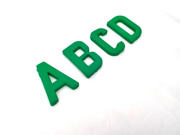 Alfabeto Letras Mayúsculas Plástico Aisladas Sobre Fondo Blanco —  Fotos de Stock