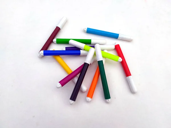 Marcatore Multicolore Isolato Sfondo Bianco — Foto Stock