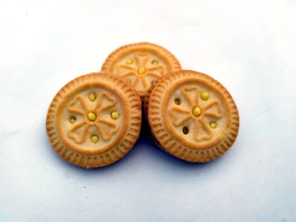 Свіже Хрустке Печиво Ізольоване Білому Тлі — стокове фото