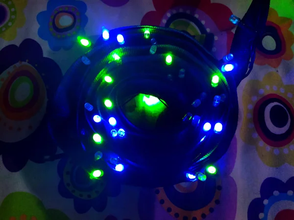 Blaues Led Licht Zur Dekoration Auf Festival Diwali Weihnachten Und — Stockfoto
