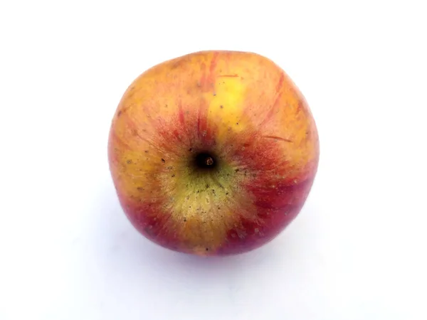 Färsk Frisk Söt Röd Äpple Isolerad Vit Bakgrund — Stockfoto
