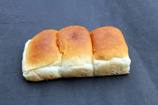 Pão Ícone Padaria Pão Trigo Fresco Fatiado Isolado Fundo Preto — Fotografia de Stock