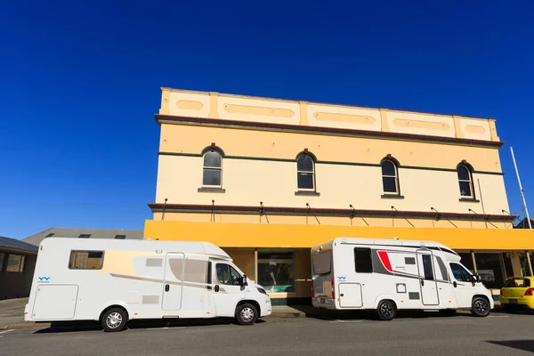 Hokitika Nova Zelândia Maio 2018 Campervans Estavam Estacionados Centro Cidade — Fotografia de Stock