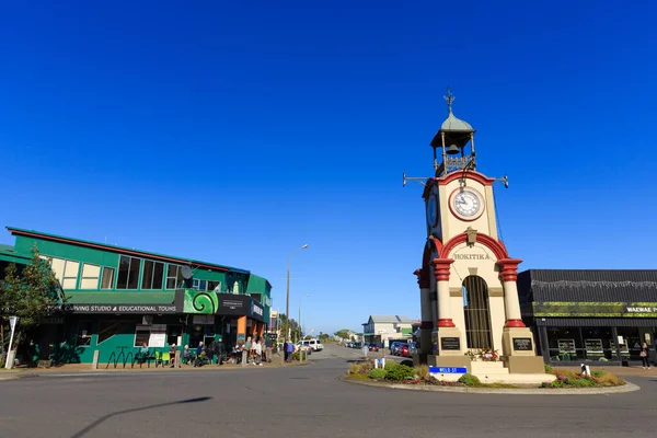 Hokitika Nowa Zelandia Maj 2018 Widok Wieżę Zegarową Hokitika Centrum — Zdjęcie stockowe