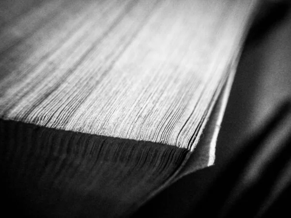 Closeup Image Old Book Pages Showing Texture Lines — Stock Photo, Image