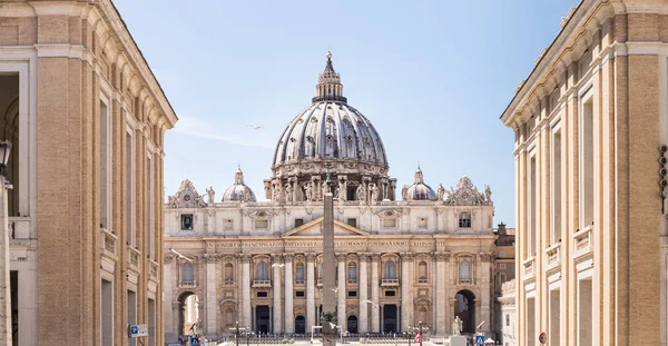 Basilica San Pietro Facciata Principale Cupola Città Del Vaticano — Foto Stock