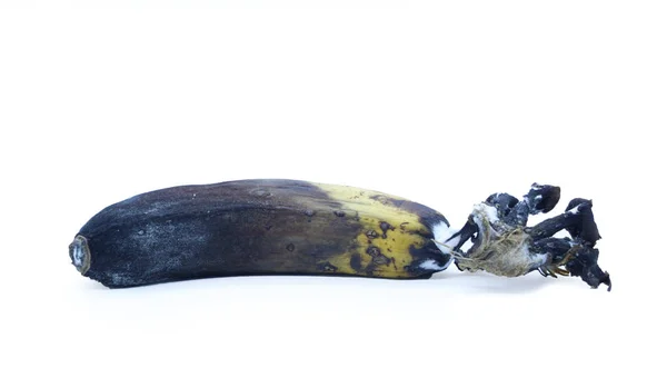 Banana Velha Isolado Fundo Branco — Fotografia de Stock