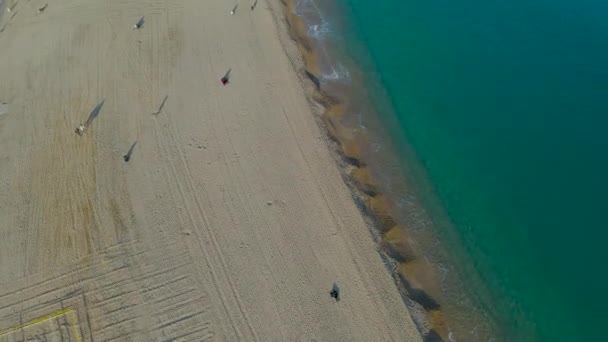 Luchtfoto Een Zonsondergang Het Strand Van Tossa Mar Tot Appartementen — Stockvideo